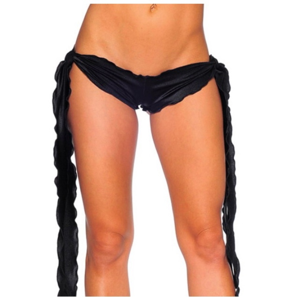 ✨ 3 for $10 Dancer Black Ribbon Tie Scrunch Bottom shorts